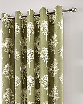 Fusion Woodland Trees Eyelet Curtains