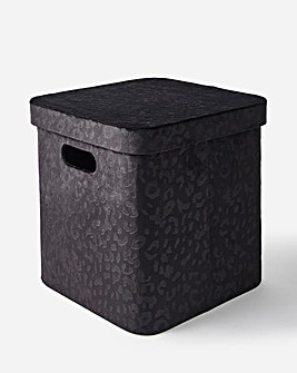 Embossed Leopard Print Storage Box