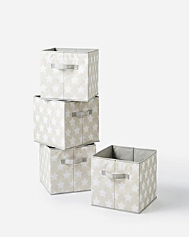 Star Print Storage Cubes Set of 4