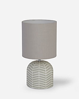 Grey Patterned Based Cereamic Lamp with Grey Shade