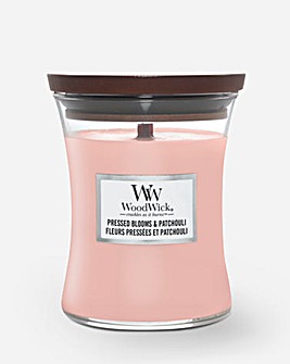 Woodwick Hourglass Dried Blooms & Patchouli Medium Candle