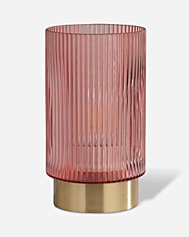 Rose Glass Lamp With Satin Brass Base