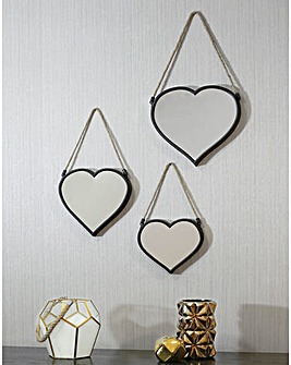 Set of 3 Heart Mirrors