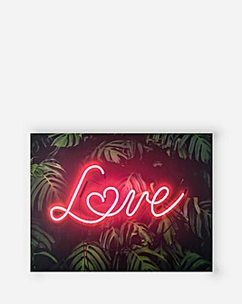 Tropical Neon Love Printed Canvas