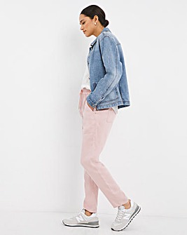 Pink Washed Pull On Relaxed Lyocell Tapered Trouser