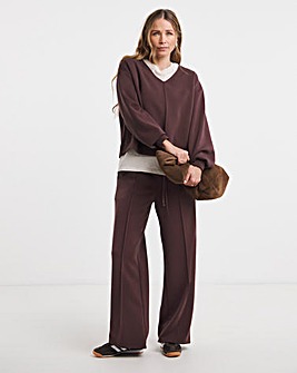 Anthology Wide Leg Joggers With Satin Trims