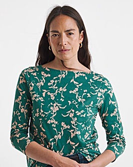 Slash Neck 3/4 Sleeve Top