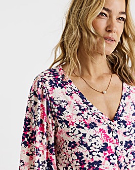 Button Front Long Sleeve Top