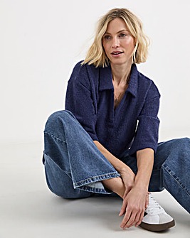 Brushed Soft Touch Collared Top