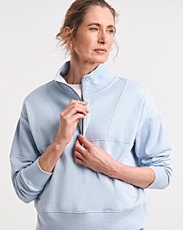 Half Zip Ribbed Sweatshirt