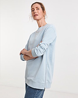 Side Zip Longline Sweatshirt