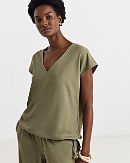 Textured Tie Hem Top
