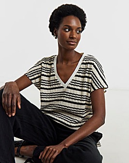 Textured Stripe Short Sleeve T-Shirt