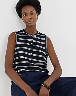 Crochet Sleeveless Button Through Top