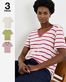 3 Pack V-Neck T-Shirts