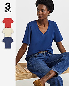 3 Pack V-Neck T-Shirts