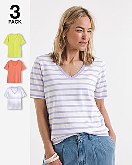 3 Pack V Neck T-Shirts