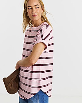 The Longline Short Sleeve Curved Hem Top