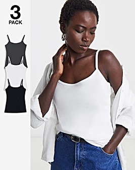 Black, White & Charcoal 3 Pack The Cami