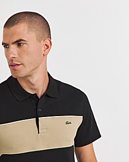 Lacoste Black Short Sleeve Colourblock Polo