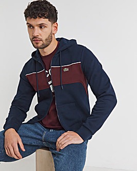 Lacoste Blue Full Zip Colourblock Hoodie