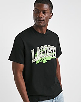 Lacoste Short Sleeve Black Varsity Logo T-Shirt