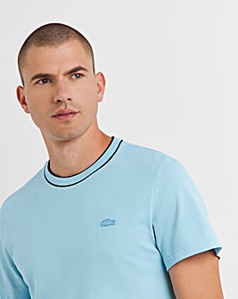 Lacoste Short Sleeve Pale Blue Contrast Piping T-Shirt