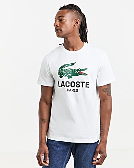 Lacoste Short Sleeve Large Croc Logo T-Shirt - White