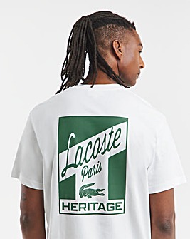 Lacoste Short Sleeve Back Graphic T-Shirt - White