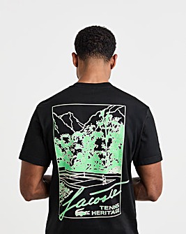 Lacoste Short Sleeve Back Graphic T-Shirt - Black