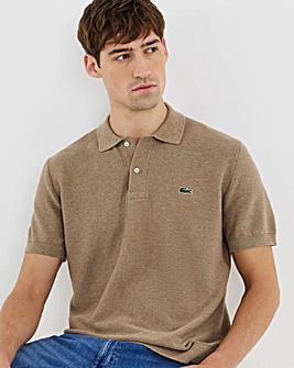 Lacoste Short Sleeve Knitted Polo - Beige