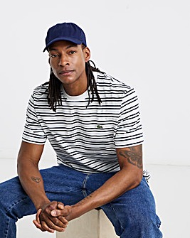Lacoste Short Sleeve Stripe T-Shirt - Black.White