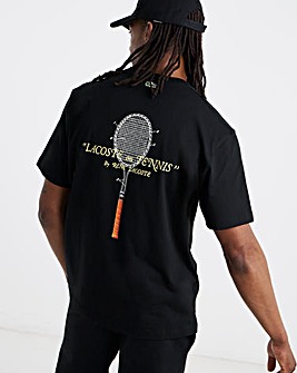 Lacoste Short Sleeve Back Graphic T-Shirt - Black