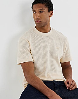 Lacoste Short Sleeve Textured T-Shirt - Natural