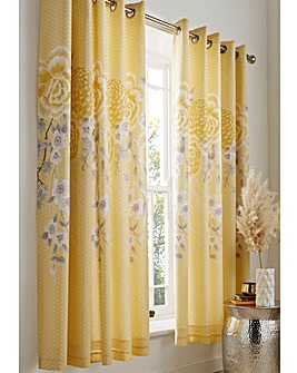 Oriental Blossom Eyelet Curtains Home Essentials
