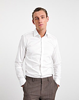 BOSS Long Sleeve Slim Fit White Shirt