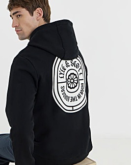 Lyle & Scott Borders Label Graphic Hoodie - Jet Black