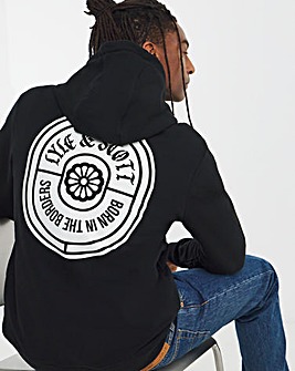 Lyle & Scott Borders Label Graphic Hoodie - Jet Black