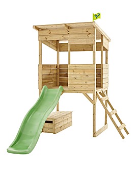 tp forest cottage wooden playhouse & slide