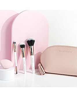 Brush Works Travel Makeup Brush, Sponge & Bag Set