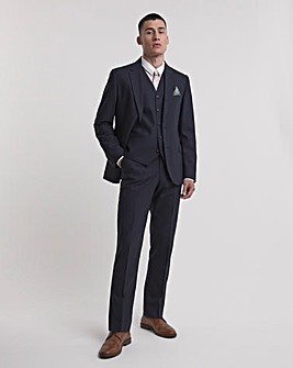 Navy Semi Plain Regular Suit Trouser