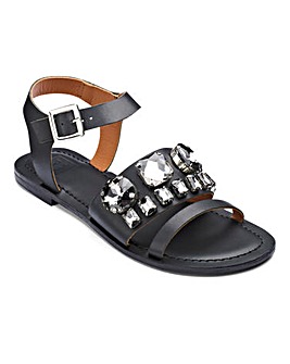 Sole Diva Jewelled Sandals Wide E Fit