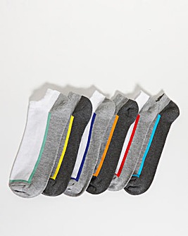 6 Pack Colour Pop Trainer Socks