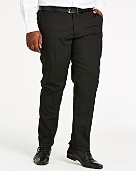 Black Plain Front Regular Fit Trousers