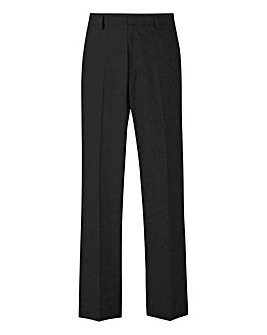 Charcoal Plain Front Regular Fit Trousers