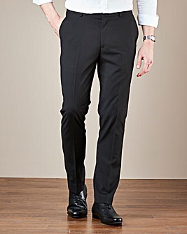 Black Plain Front Regular Fit Trousers