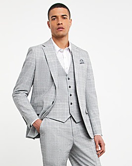 Jasper Light Grey Check Suit Jacket