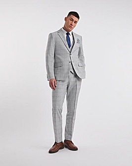 Jasper Light Grey Check Suit Trouser
