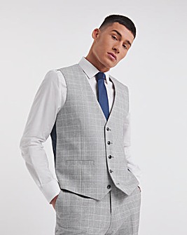 Jasper Light Grey Check Waistcoat