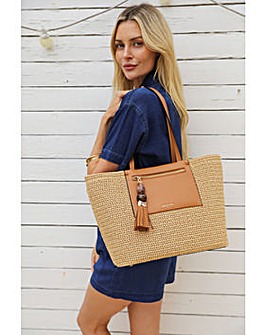 Luella Grey Catalina Raffia Tote